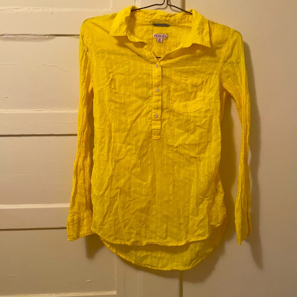 Pure Linen Yellow Shirt Summer/Fall Ootd